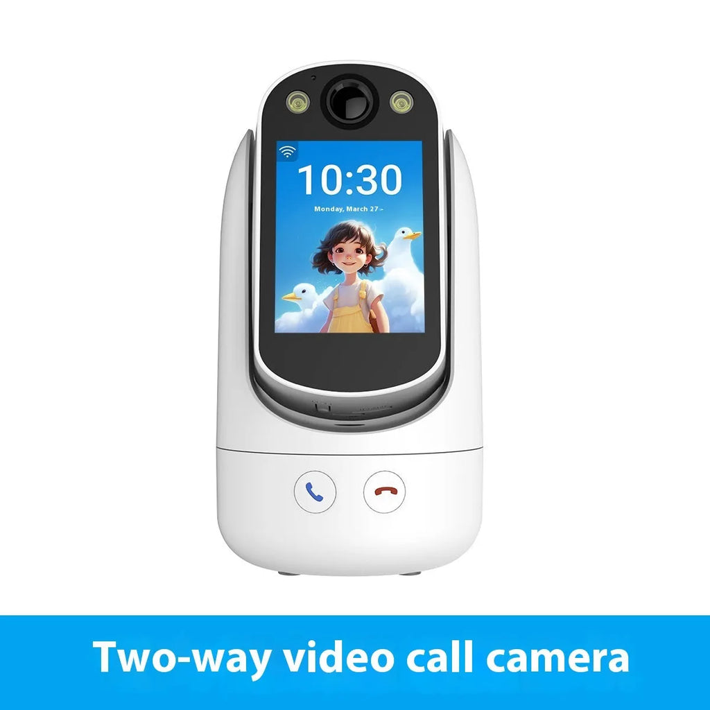 C20 white two-way video call surveillance camera with 2.8-inch screen and 120-degree lens