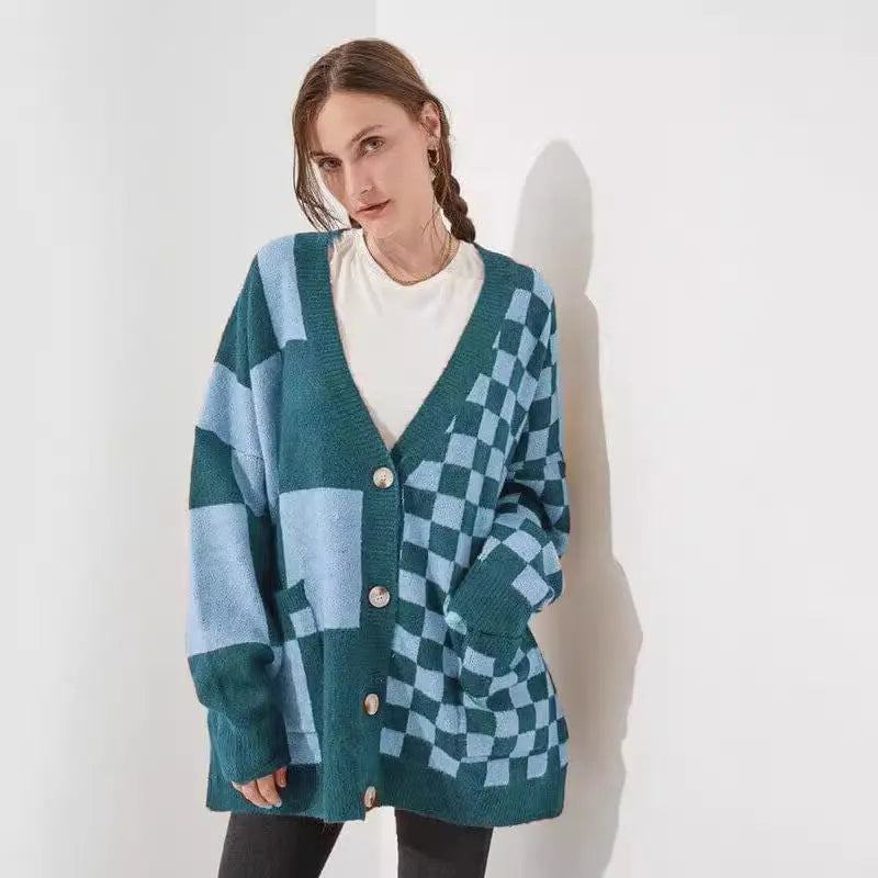 Women's loose slim fit cardigan in polyester spandex fabric available in six colours