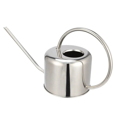 Stainless steel 2 litre watering can with long spout in choice of black, gold or natural finish