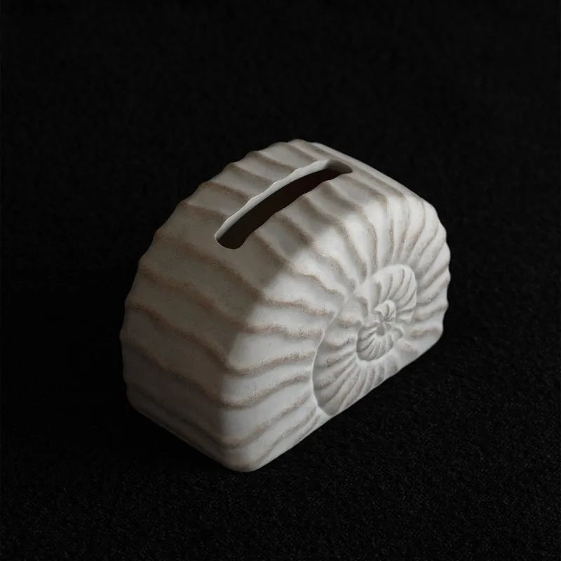 Creative Conch Ramble coloured resin decorative tissue box with modern simplicity design.