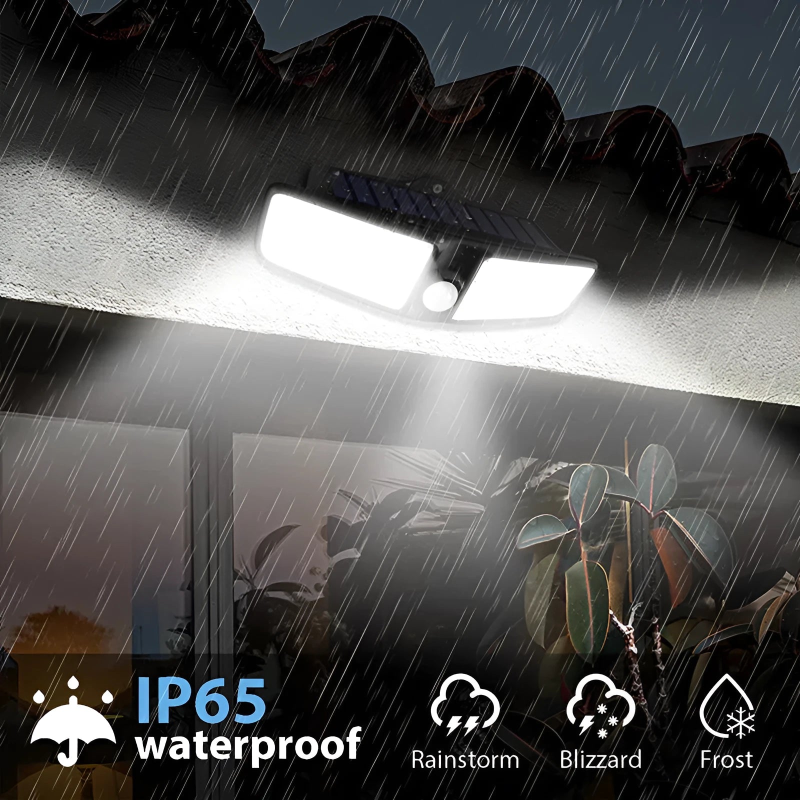Solar wall lamp 100LED IP65 waterproof outdoor garden night sensor
