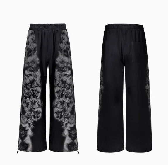 Loose fit printed trousers and hoodie set with collage stitching in a multi-pack.