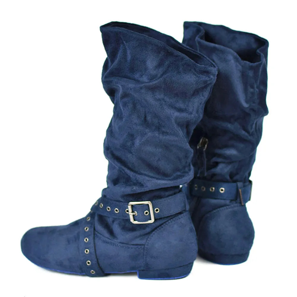 Ladies flat heel pointed toe canvas line dance boots in multiple colours