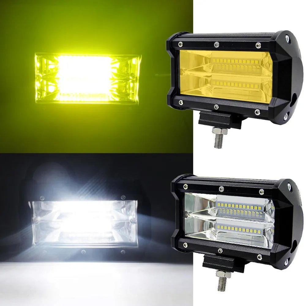 Black 5-inch LED work light with die-cast aluminium shell and 24 LED array for vehicle mounting