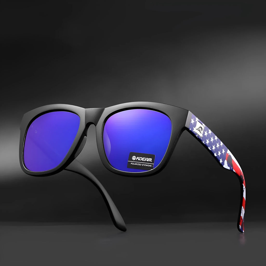 Outdoor polarised sunglasses with thickened TAC lenses and PC frames in multiple colour options
