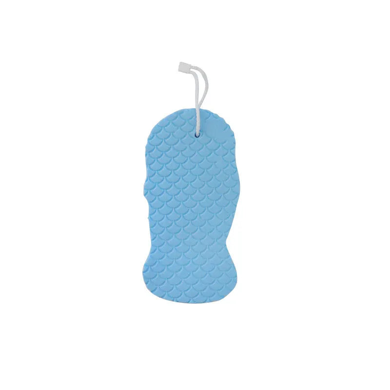 3D fish scale pattern bath sponge in white colour for body exfoliation