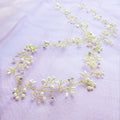 Silver wedding hair band with crystal and pearl details on metallic wire in 100cm length
