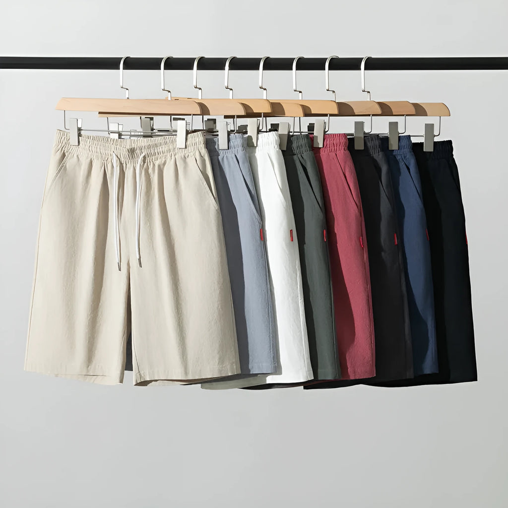 Chinese style solid colour cropped pants in cotton linen fabric with drawstring waist