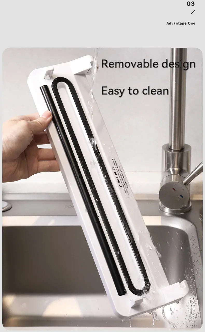 White automatic vacuum sealer machine with compact design for household food preservation
