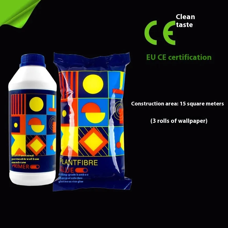 Three rolls of formaldehyde-free glutinous rice wallpaper glue for wallcovering installation