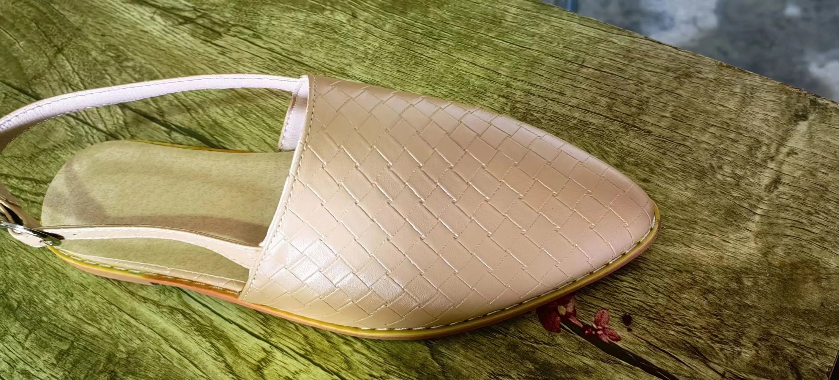 European and American style flat buckle sandals with pointed toe in various colours
