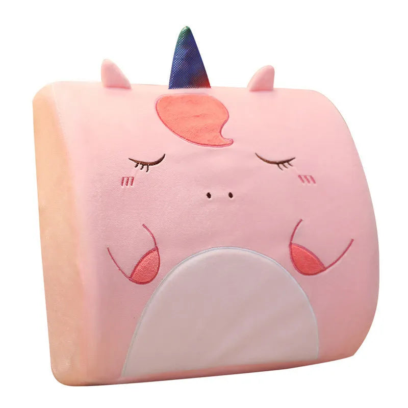 Cartoon memory foam car seat cushion with removable inner core in six embroidered designs
