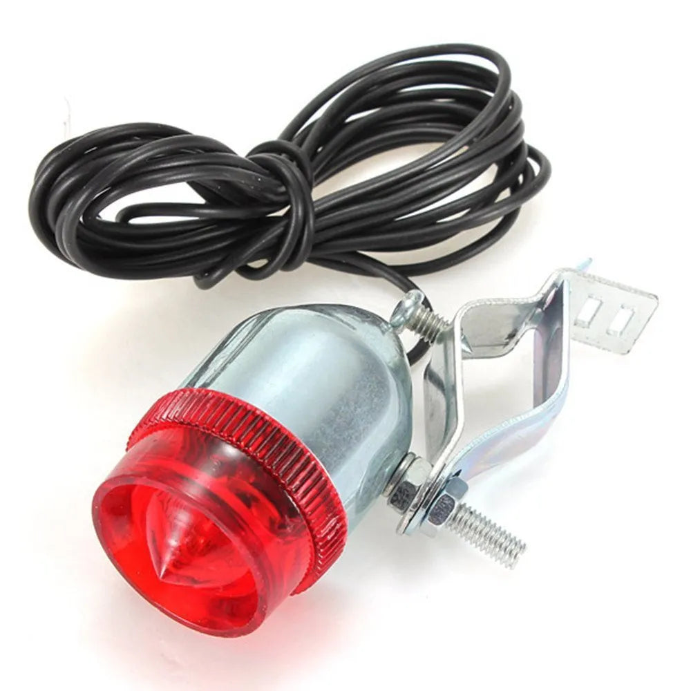 Silver bicycle dynamo light kit for front fork mounting with friction generator
