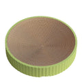 Green round cat scratching board and bed with replaceable corrugated cardboard centre, 55cm diameter