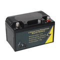 12V lithium iron phosphate battery in black colour with compact 150x87x93mm size for power storage