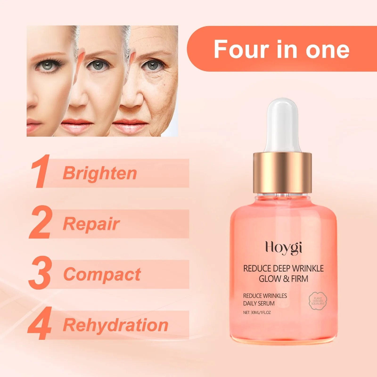 30ml rose essential oil bottle for facial skincare targeting fine wrinkles with brightening effects