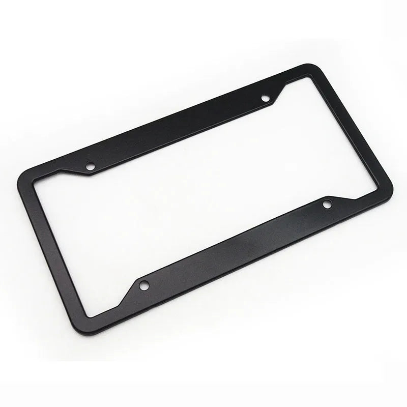 Aluminium alloy licence plate frame with stainless steel construction in four finish options
