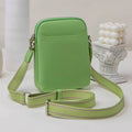 Solid colour small crossbody shoulder bag for women in beige, black, green, or khaki