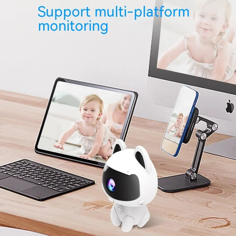 Cat Cute Pet V380 Surveillance Camera indoor WiFi 720p ABS plastic