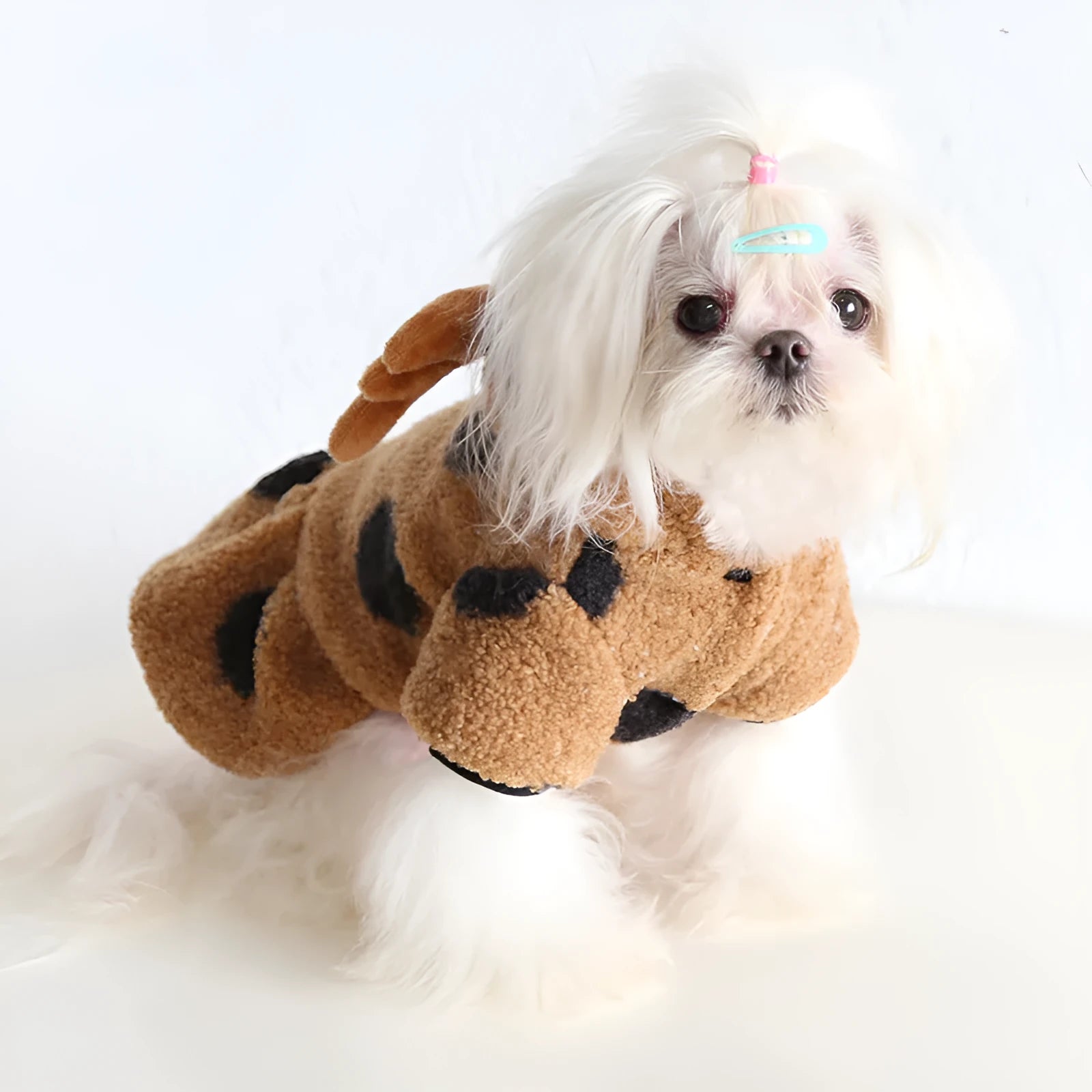 Polka dot elk pattern pet clothing for dogs and cats in skirt and four-leg styles