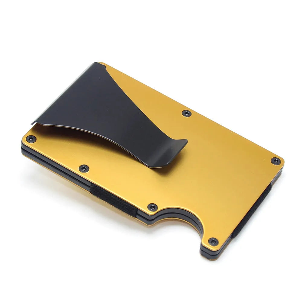 Geometric carbon fibre business card holder showing 8mm thickness with multiple colour finish options