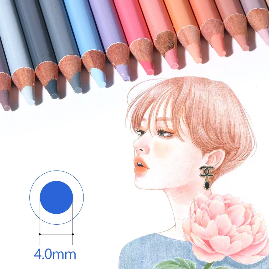 24 skin tone portrait drawing pencils in iron box case for hand-painted artwork
