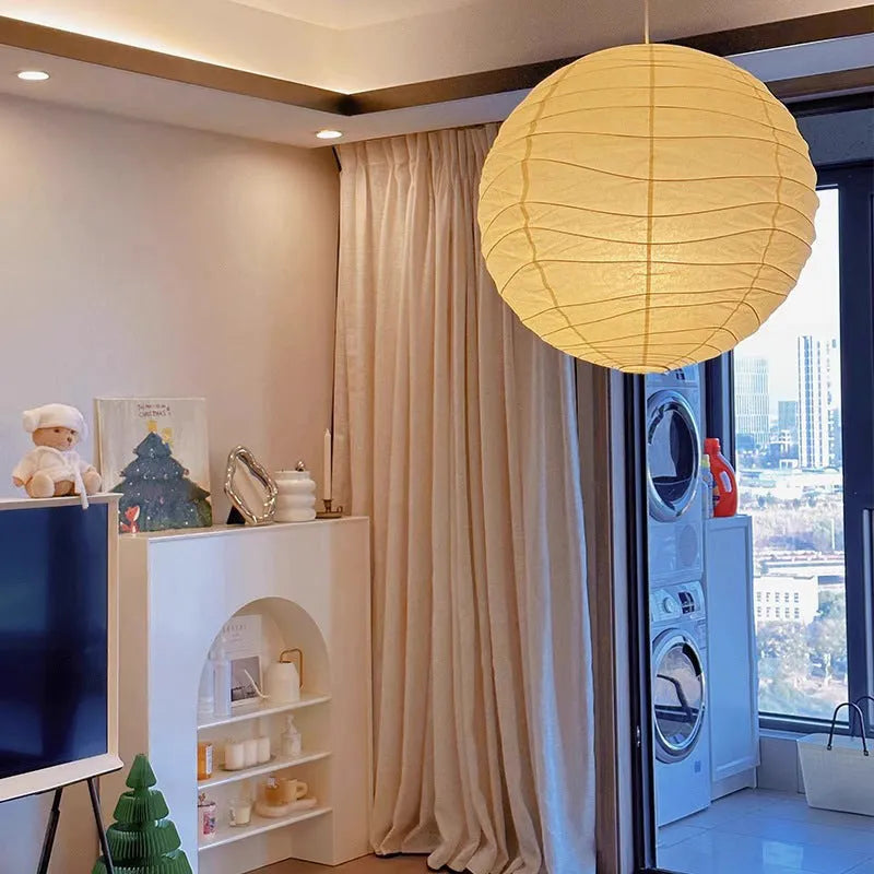 Japanese rice paper chandelier in 30cm and 45cm sizes with three colour-changing light modes
