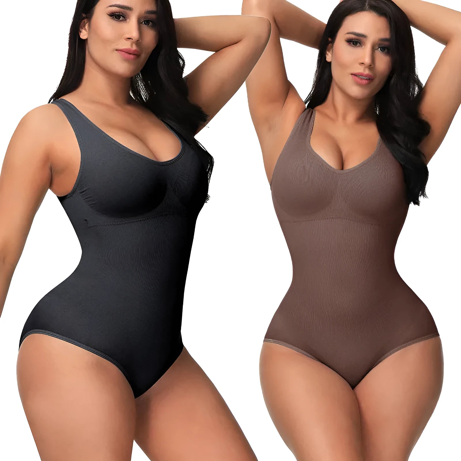 Seamless nylon corset bodysuit for women in multiple colours with waist support shaping