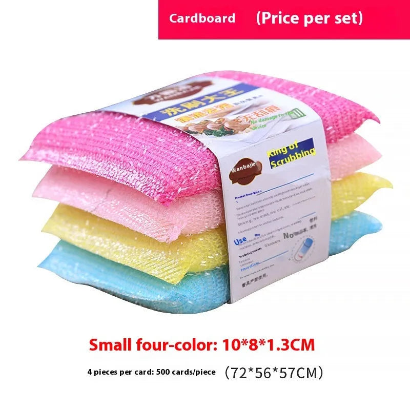 Macaron coloured pinstripe fabric dishwashing sponge mop with fine stripe scrubbing pattern