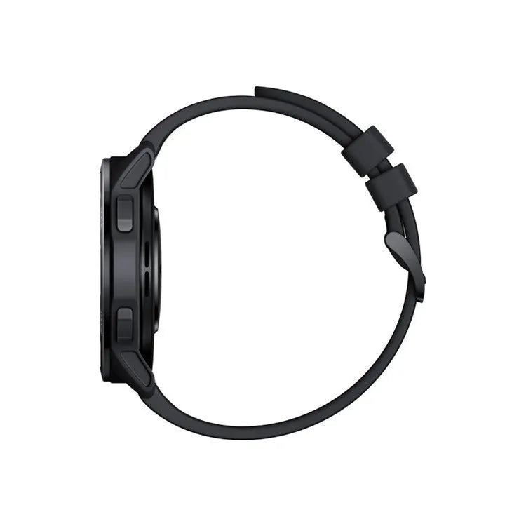 Dual-band GPS smart watch with 1.43-inch touchscreen on silicone strap in black, white, or blue
