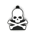 Halloween skeleton skull USB flash drive with chain attachment in PVC shell