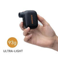 Black AS100 mini electric bicycle tyre pump with USB cable and waterproof storage bag.