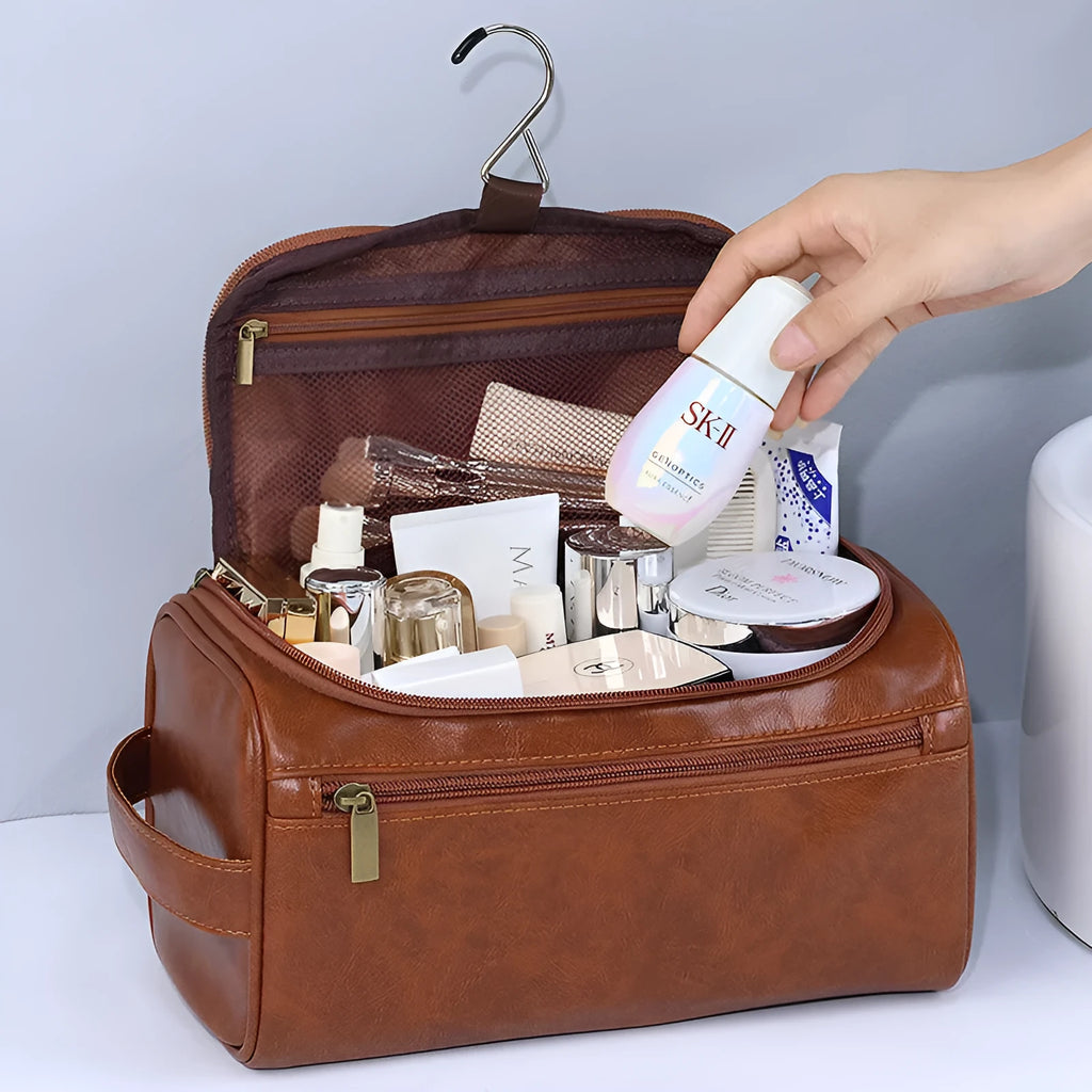 Large capacity waterproof cosmetic storage bag in European retro style