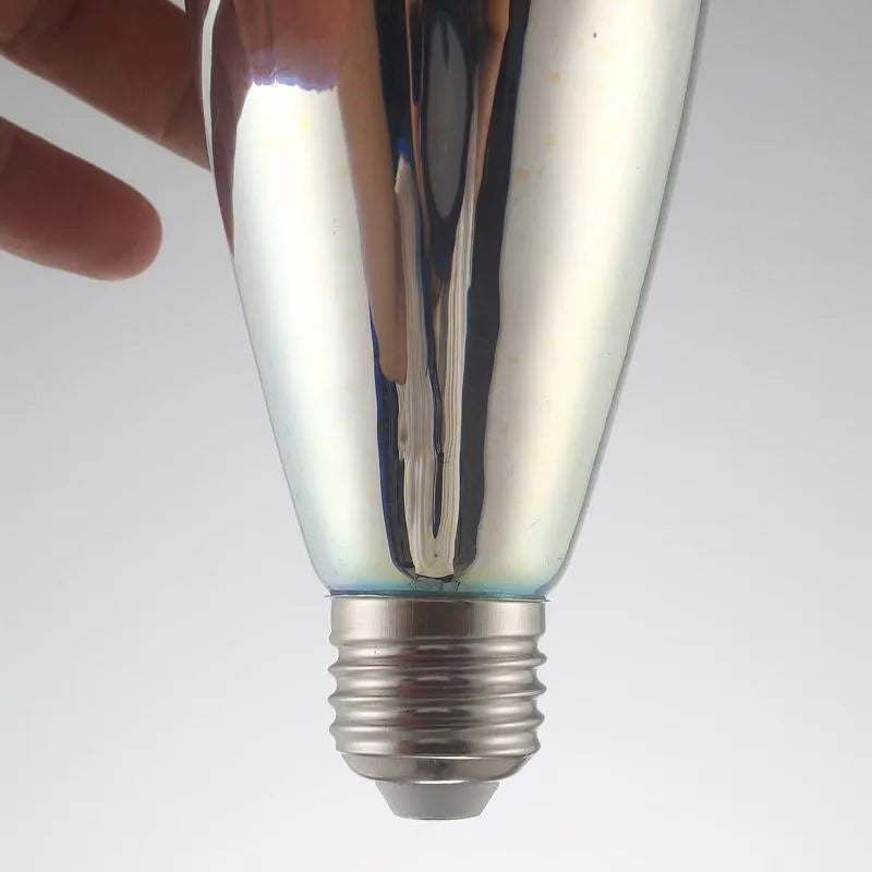 3D firework projection LED decoration bulb with E27 base in various shapes including heart, star, and bottle.