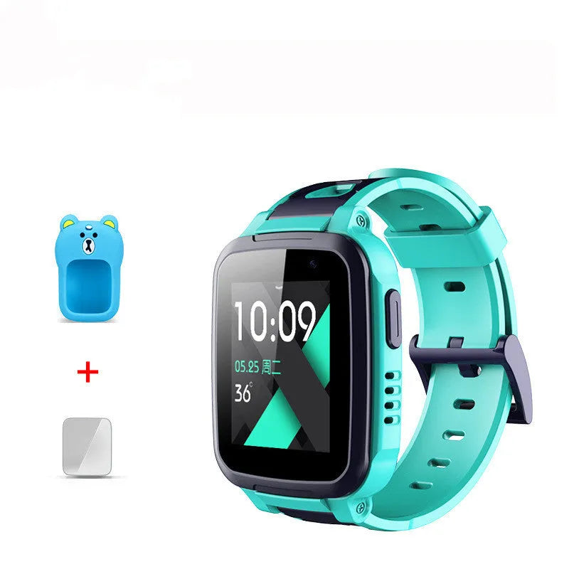 SE5 model children's phone watch with stainless steel wristband and touchscreen display