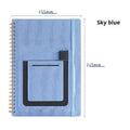 Erasable coil notebook with customisable cover options, shown with dedicated pen on stone paper.