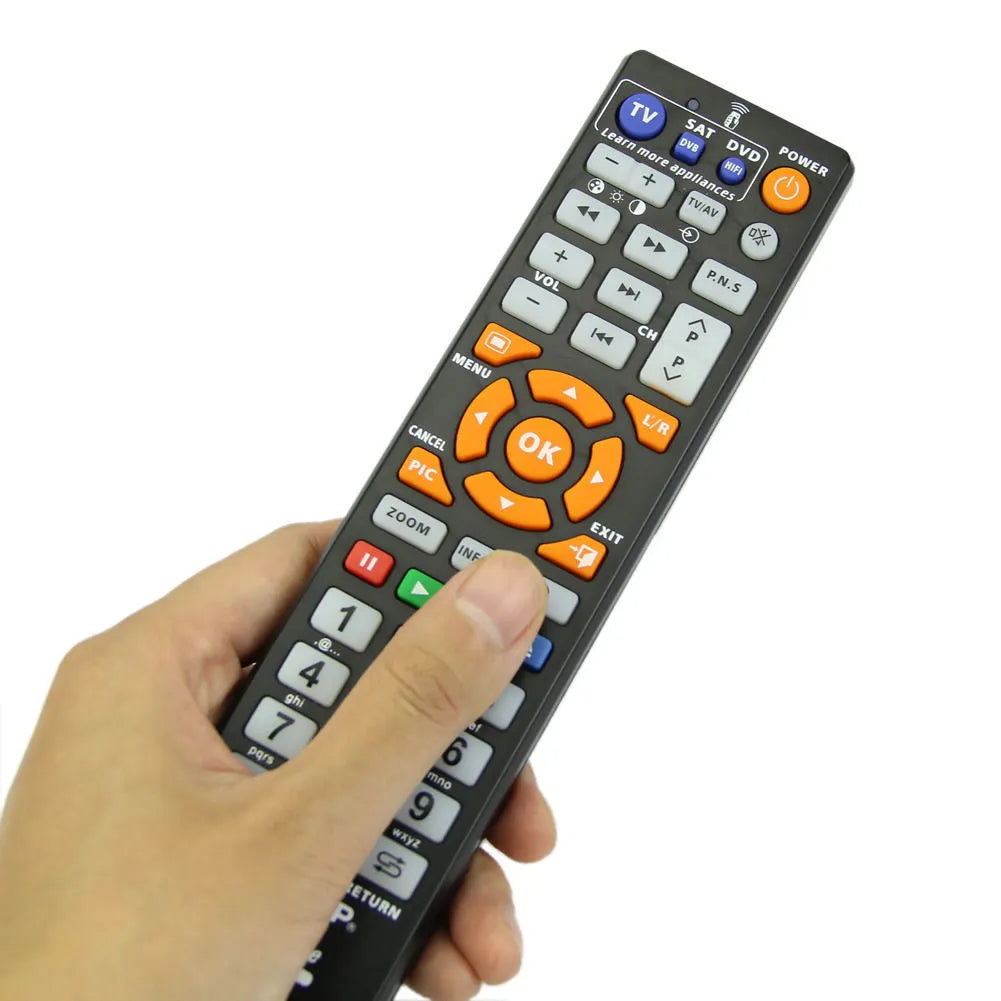 Black L336 learning remote control with full keys for home AV equipment operation