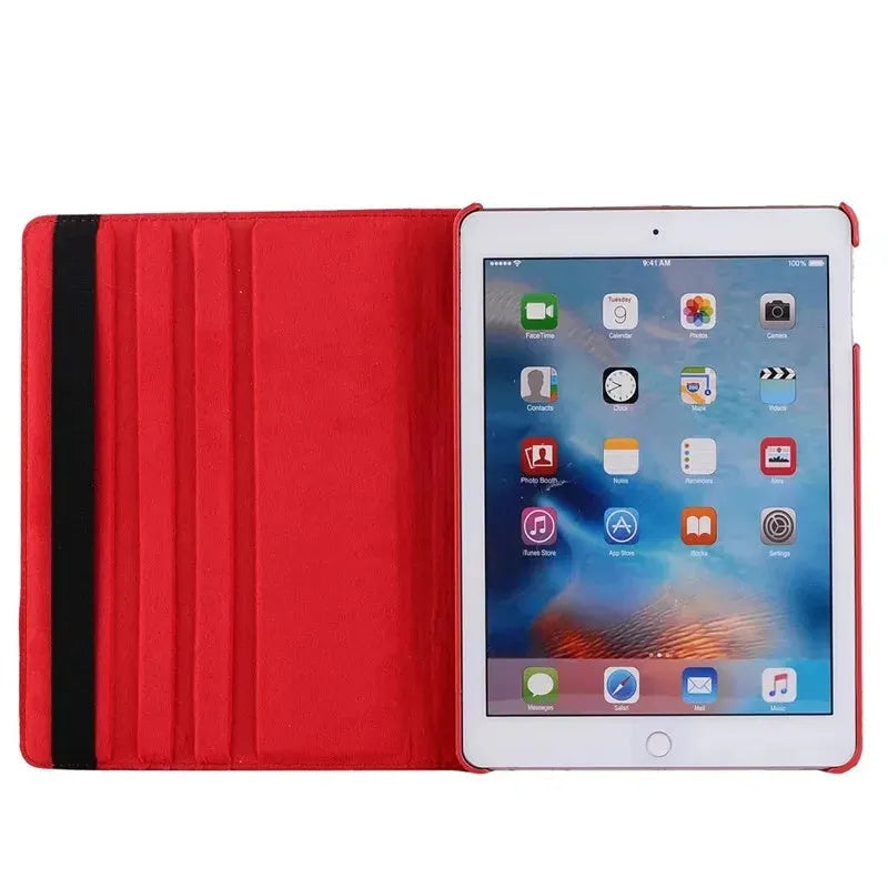 iPad rotating protective sleeve in imitation leather with clamshell design in multiple colours