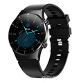 Black smart watch with TPU wristband showing heart rate monitoring display on 1.28-inch touchscreen
