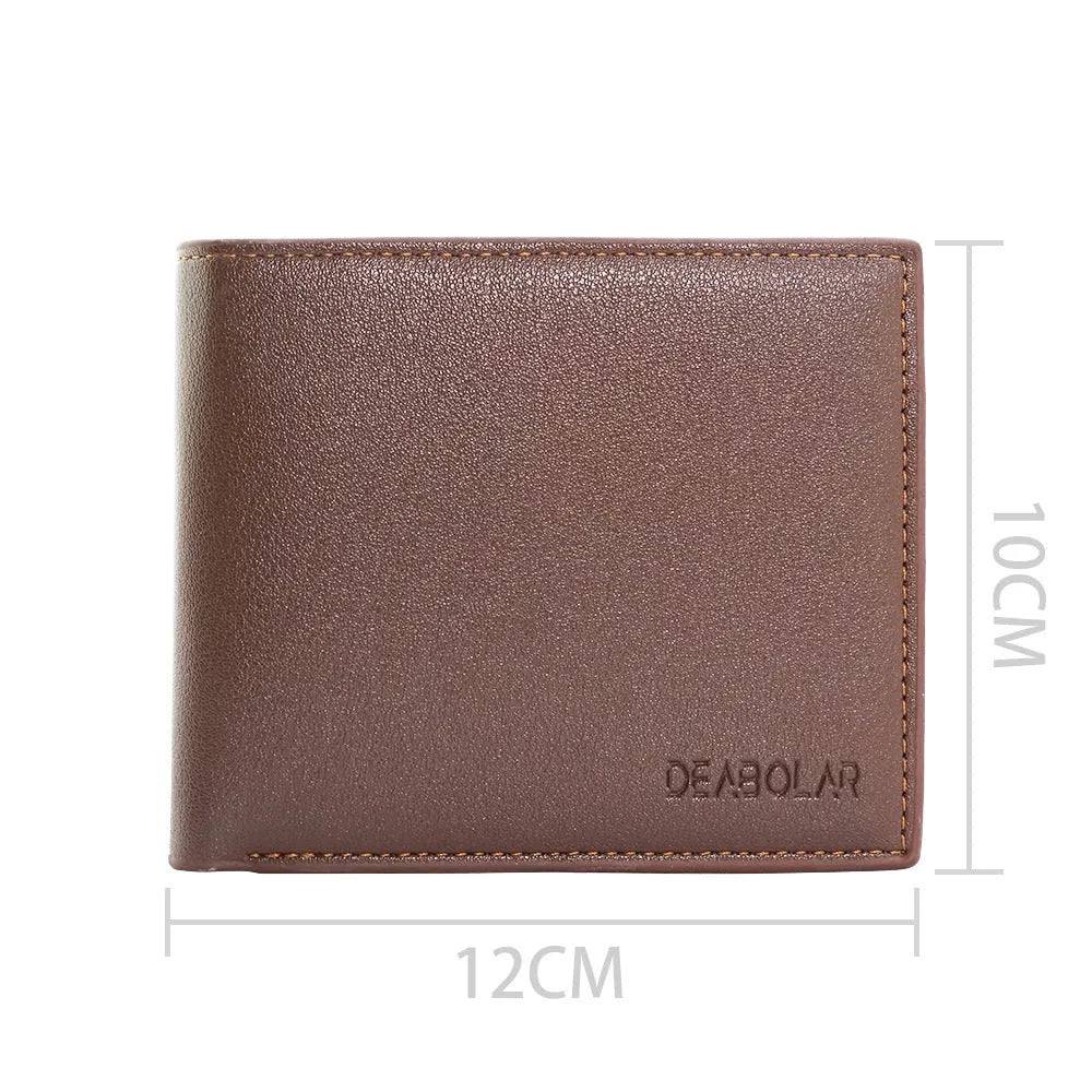 Leather men's wallet with zip closure, shown individually packaged.