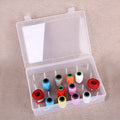 Transparent plastic embroidery storage box with 42 compartments for thread and bead organisation