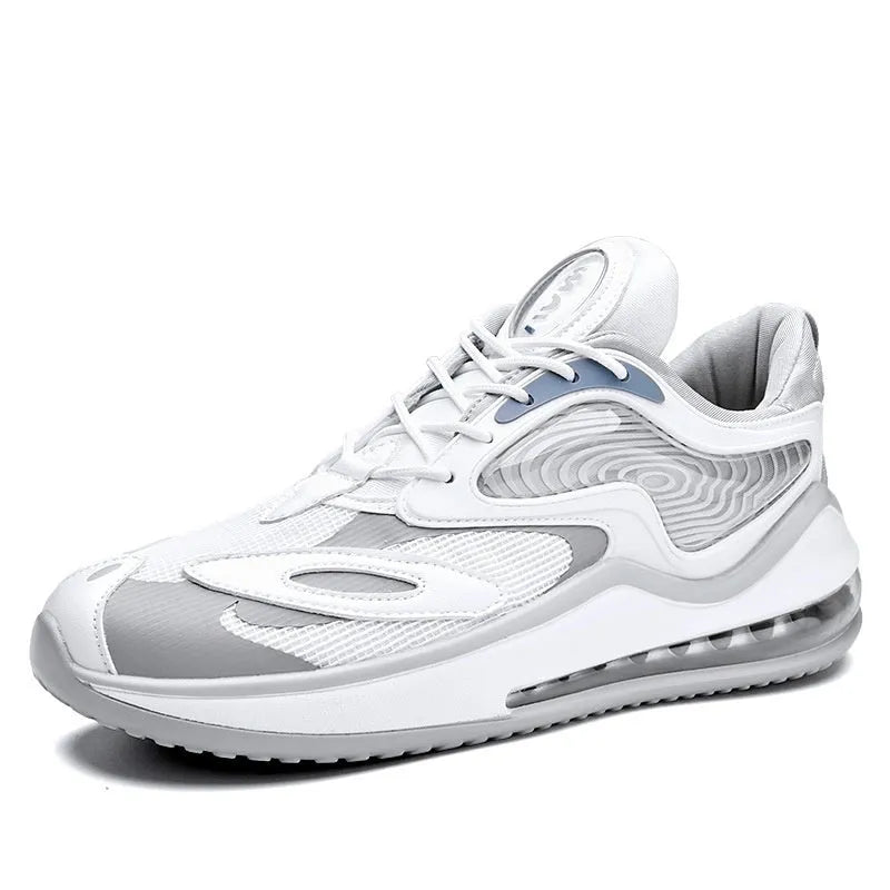 Men's casual summer air cushion shoes in space black colour with height increasing design