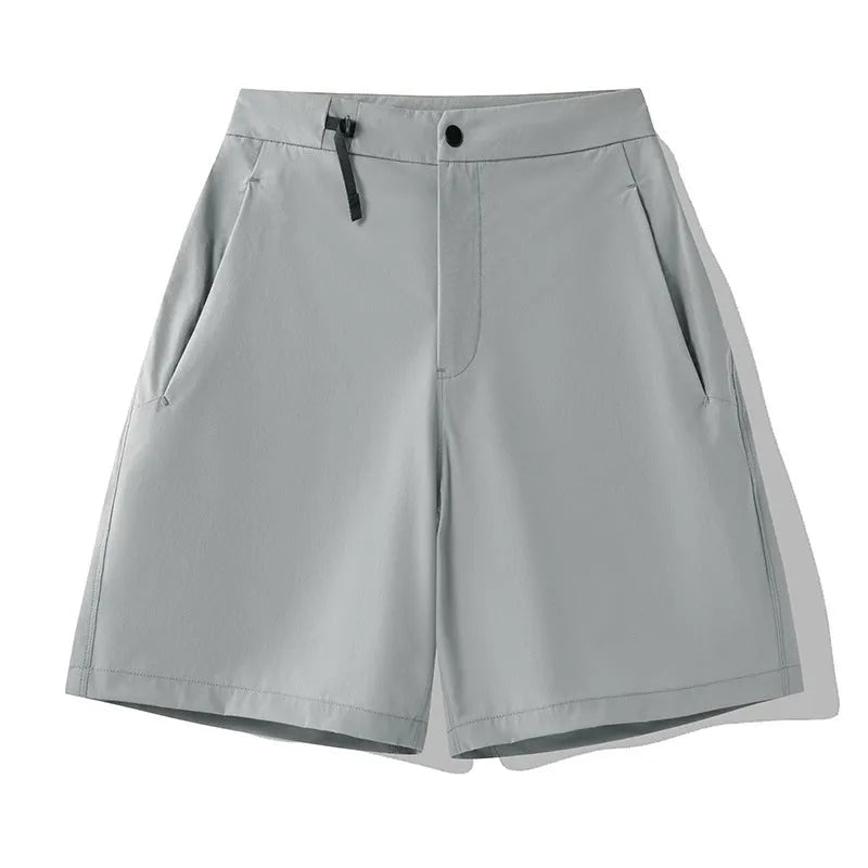 Men's solid colour quick-drying athletic shorts with elastic waist for running and outdoor activities