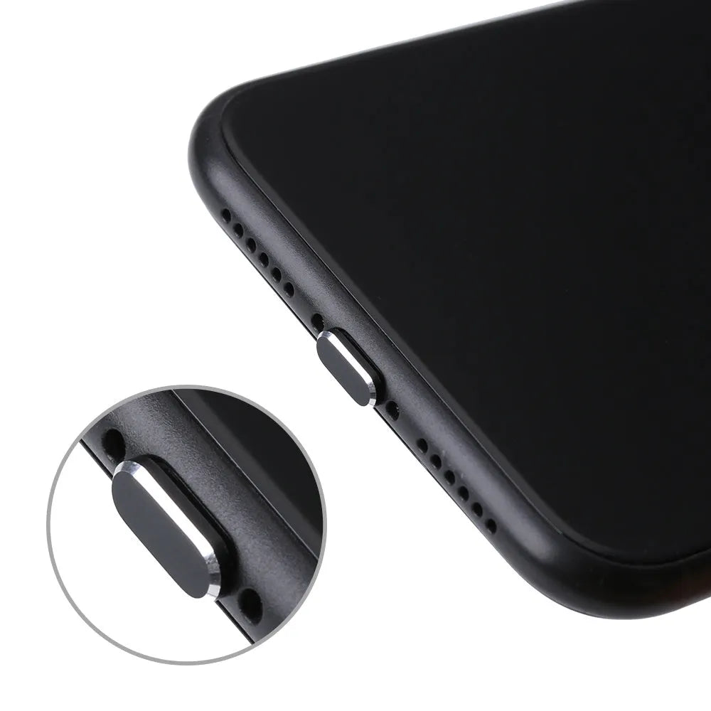 Aluminium alloy iPhone charging port dust plug in eight colour options