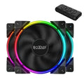 Three black 12cm RGB PC case fans with hydraulic bearing, 120mm x 120mm size