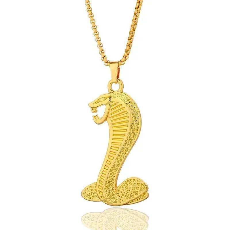 Gold-coloured geometric alloy pendant necklace with an inlaid zircon stone for women.