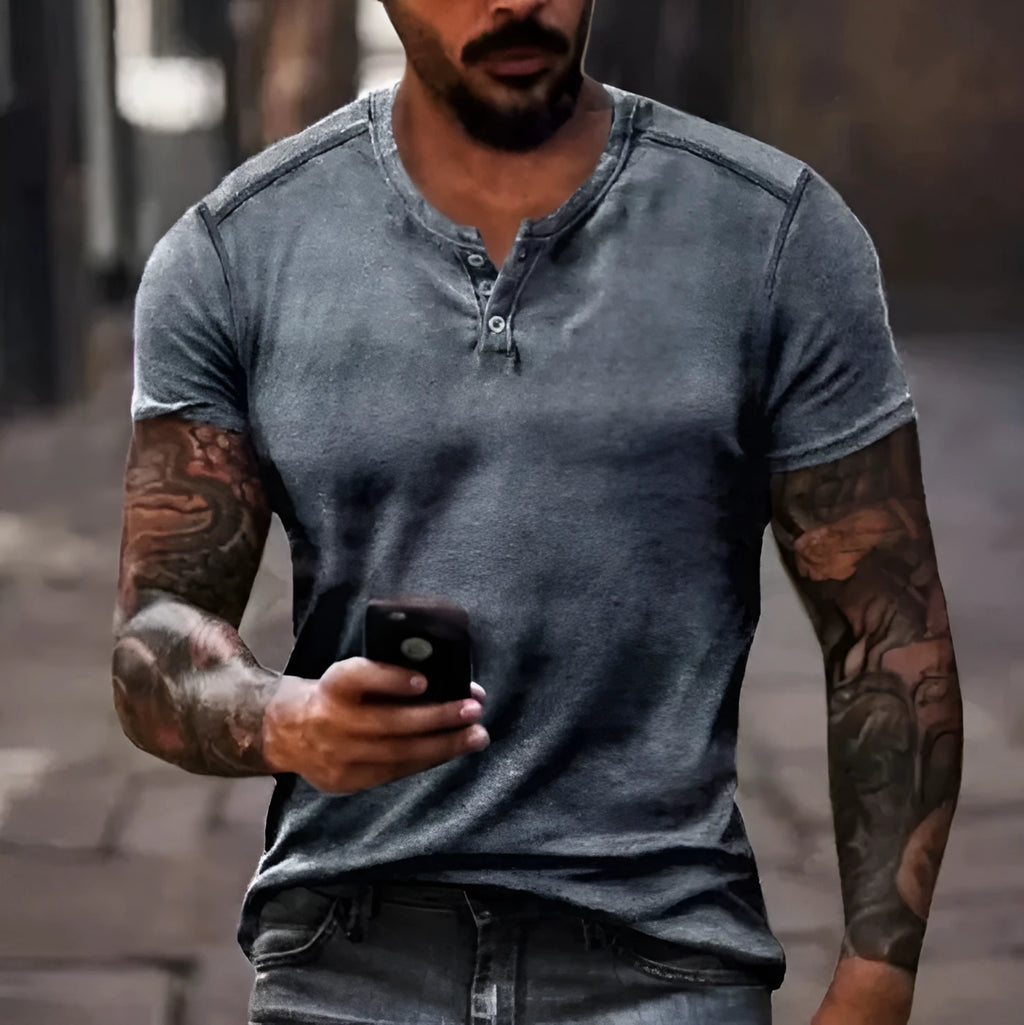 Men's short sleeve lapel button shirt in bird eye cloth polyester for summer sports