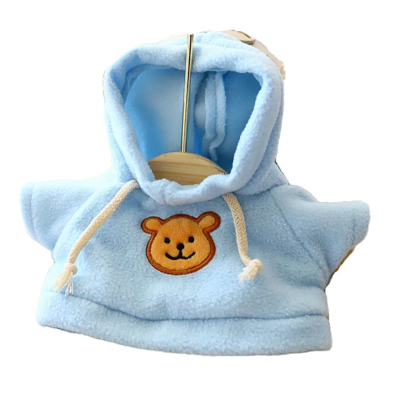 Blue hooded dog sweater for medium or large pets, showing soft cloth material and hood design.
