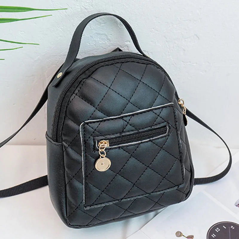 Korean style embroidered hard shell backpack for girls in black, pink, or white.