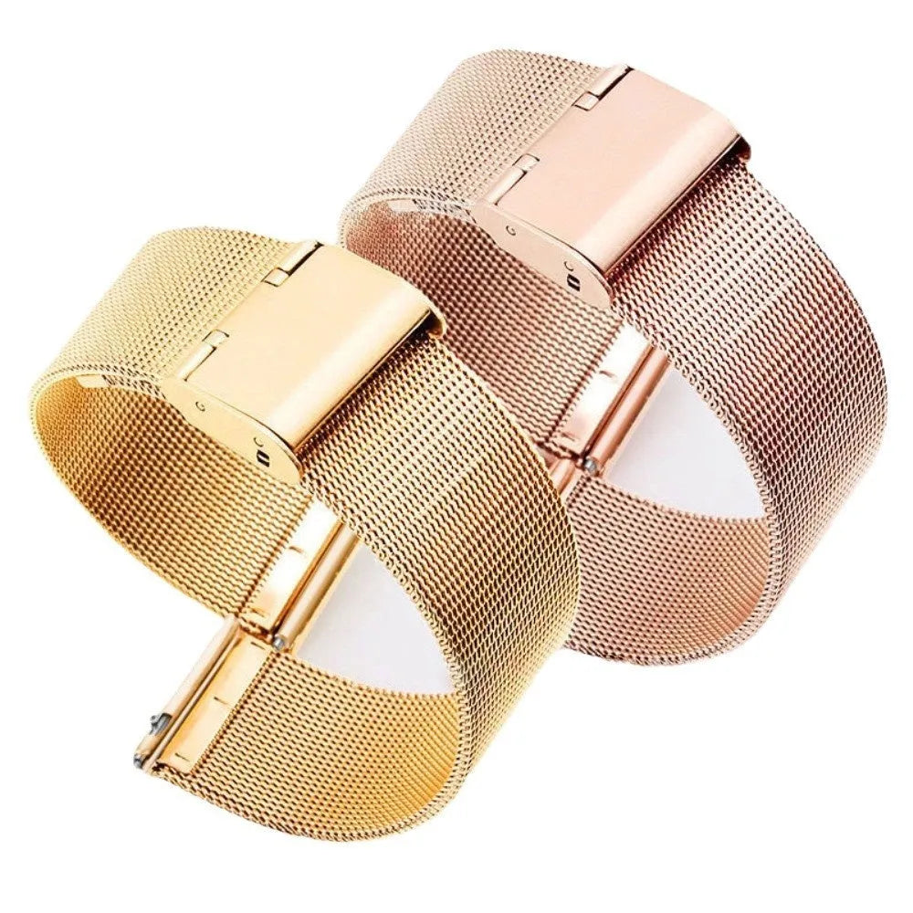 Milani stainless steel and silk woven watch band in silver, black, rose gold or gold colours